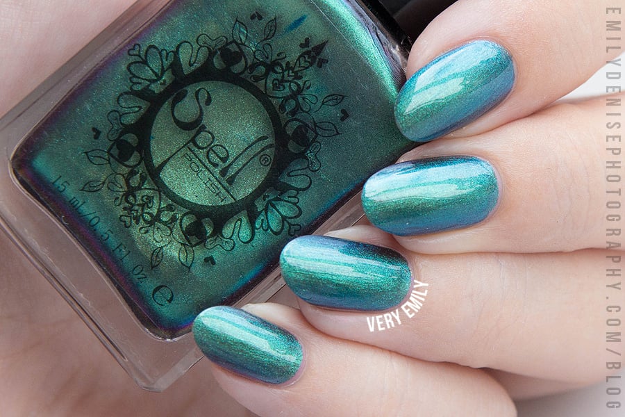 Image of ~Curmudgeon~ turquoise/jade/violet multichrome Spell nail polish "Revenge of the Duds"!