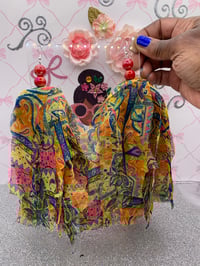 Orange Chiffon Earrings 