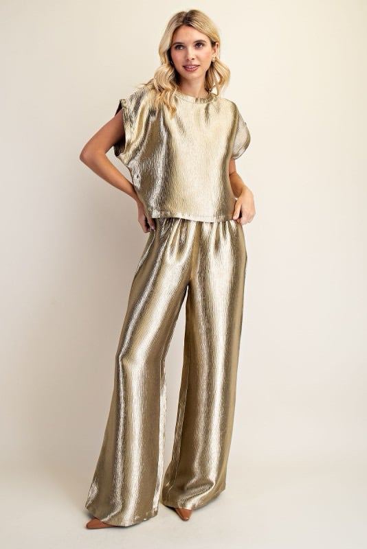 Image of Wide Leg Pants- Gold
