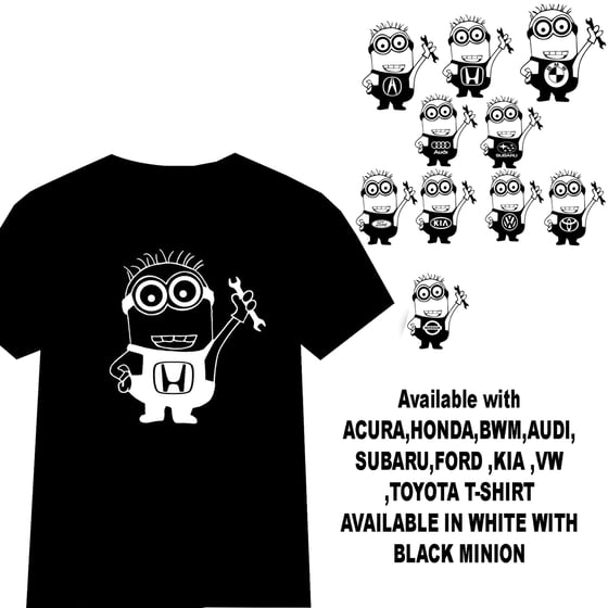 Image of Despicable-me-Car-Minion-Men-T-Shirt-Funny-Cool-Honda-Ford-Acura-Subaru-Jdm-euro