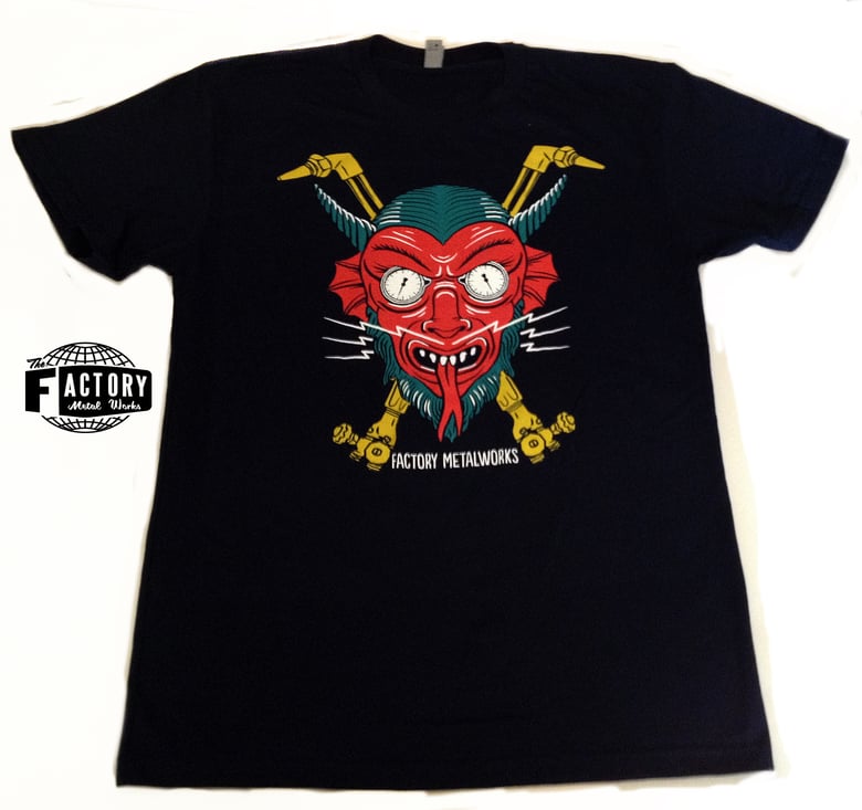 Image of The Factory Metal Works Torch Logo mens T Shirt