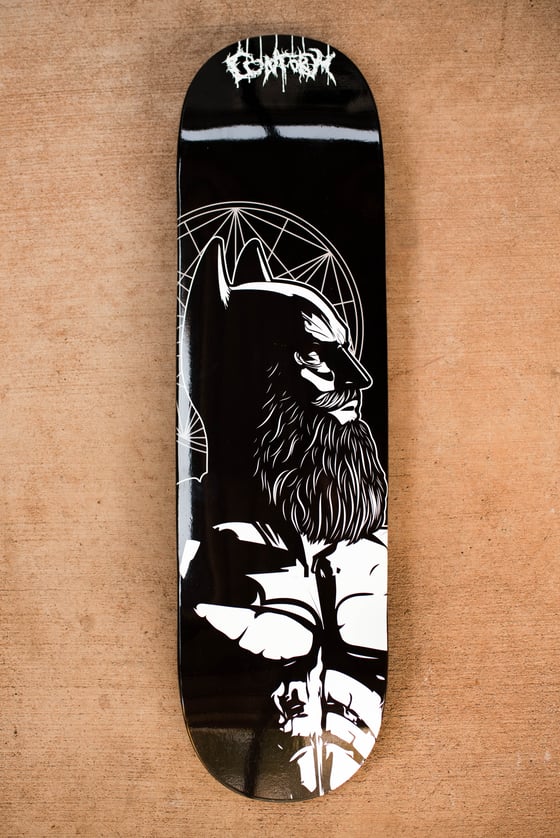 Image of 'BEARDED BATMAN' skateboard deck