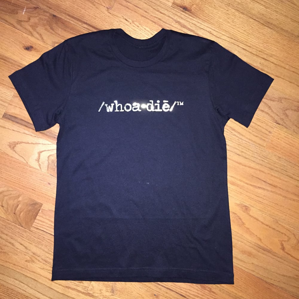 Image of The Whoadie Logo Tee (Black with Metallic Gold Text)
