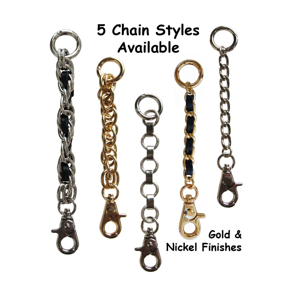 Mautto Chain Strap Extender Handbag Accessory with Purse Keyring Tether Gold-Tone