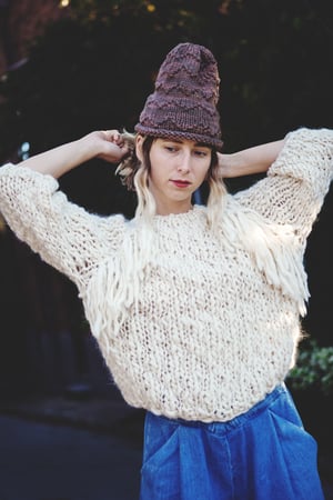 Image of Kingston sweater in merino wool (w/ optional fringe detail)