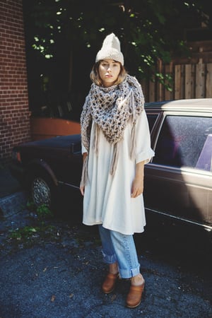 Image of Belleville wrap w/ fringe (shown in fawn-more colours)