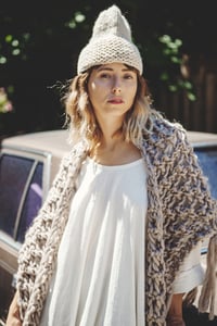 Image 4 of Belleville wrap w/ fringe (shown in fawn-more colours)