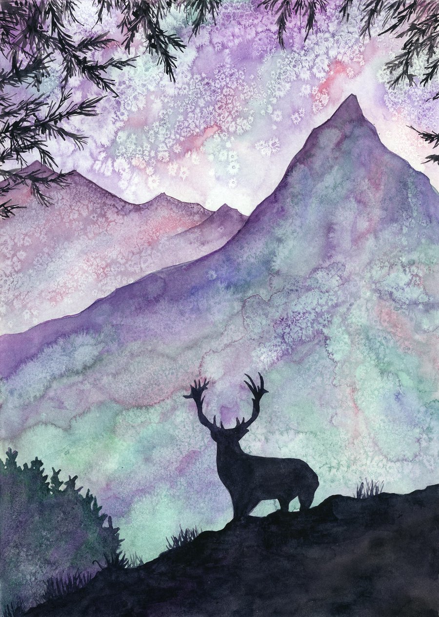 Image of Psychedelic Stag (A4 Fine Art Print)
