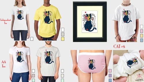 Image of CAT#8 (tee/undie/youth tee/toddler tee/baby onesie/tie/tote bag/apron/print/framed art)
