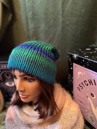 Image 3 of "Blue Skies & Cozy Vibes" – Hand-Knit Slouchy Beanie