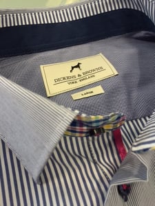 Image of DICKENS & BROWNE NAVY STRETCH SHIRT DB/01131