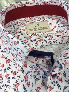 Image of DICKENS & BROWNE WHITE FLORAL SHIRT DB/01125