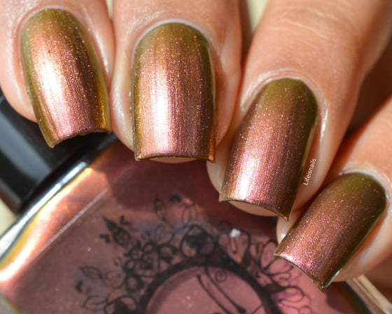 Image of ~Old Fogey~ burgundy/gold/green multichrome Spell nail polish "Revenge of the Duds"!