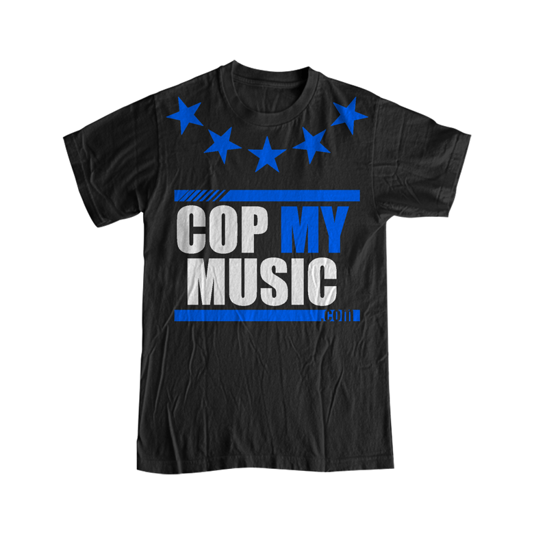 Image of The Official Stars with Bars CMM Tee (Blue stars in black)