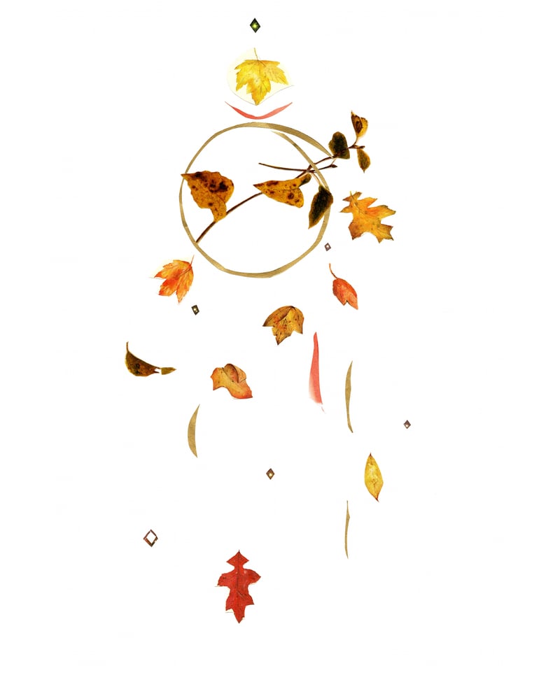 Image of fall leaves, giclée print