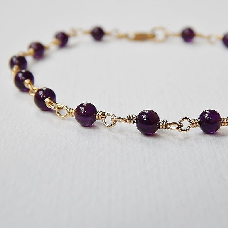 Image of Dark Amethyst Bracelet in Gold Fill