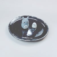 Image 1 of Totoro Trinket Dish White Gold Version (3.5 Inches In Length) 