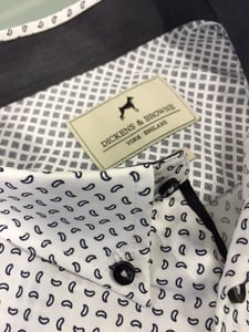 Image of DICKENS & BROWNE WHITE PAISLEY PRINT SHIRT DB/01082