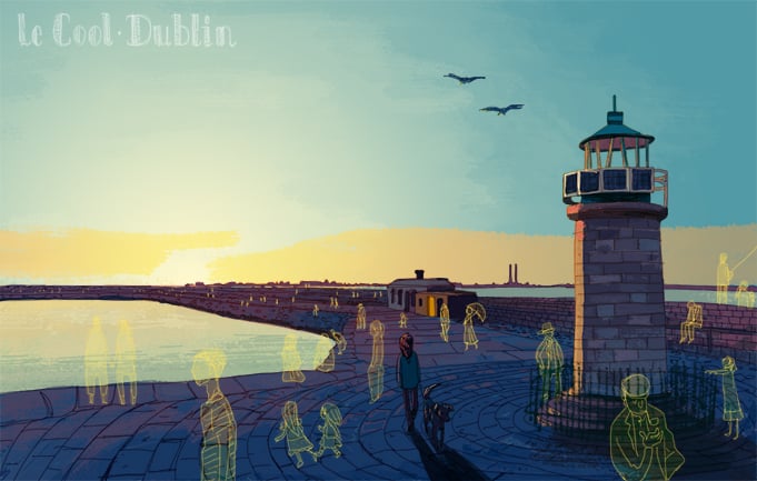 Image of Dun Laoghaire pier print.