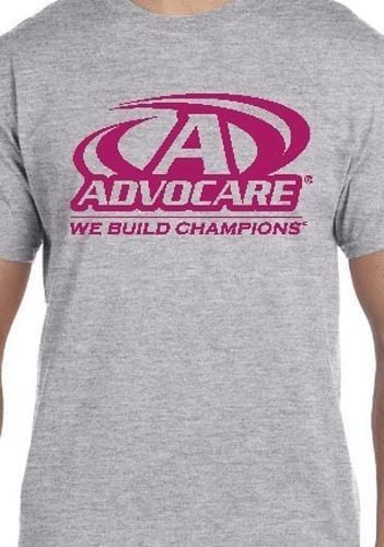 Image of Advocare Logo Grey T shirt Hpt Pink Logo 64000