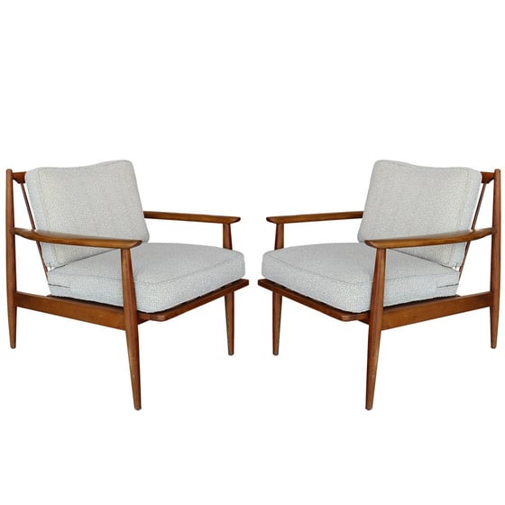 Image of Pair of Danish Modern Lounge Chairs, Manner of Kofod-Larsen