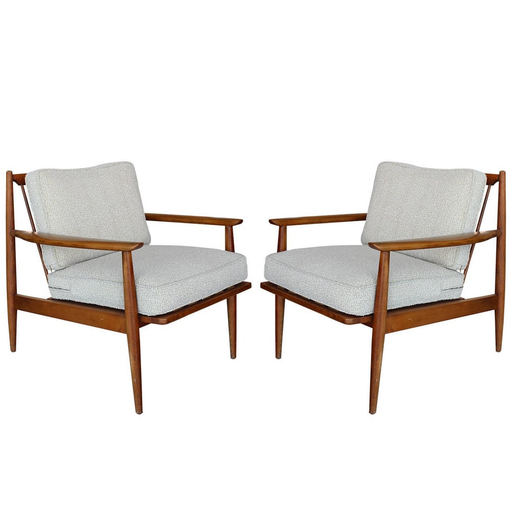 Image of Pair of Danish Modern Lounge Chairs, Manner of Kofod-Larsen