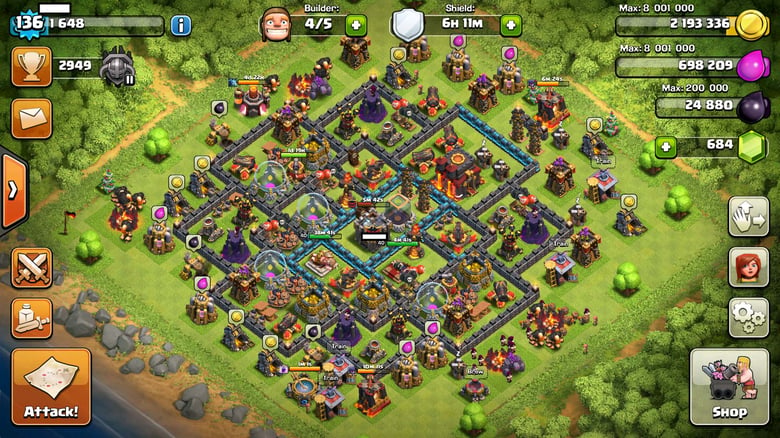 Image of Nice base lvl 136 | K40 Q40 | name still can change | with 1000++ war stars 