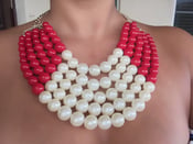 Image of Lady in Pearls Necklace RED