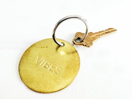 Image of VIBES Large Brass Keychain