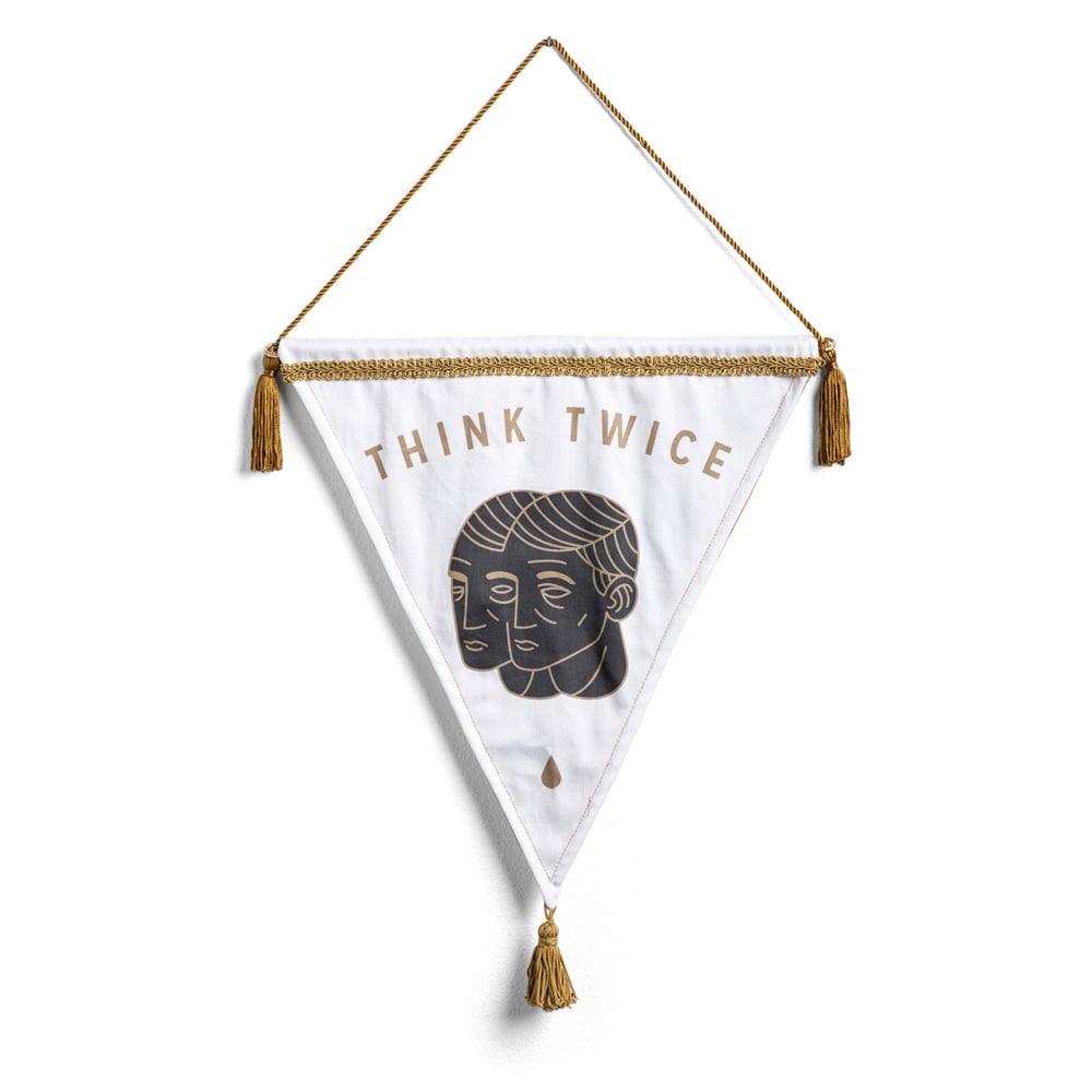 Image of Think Twice Mini Flag