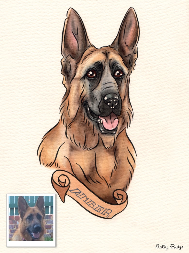 Image of Custom Watercolour Pet Portrait - Single