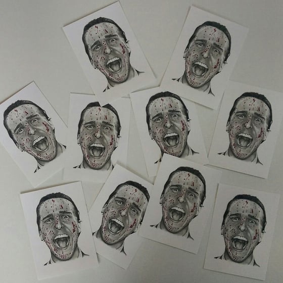 Image of Christian Bale 'American Psycho' Postcard Size Print