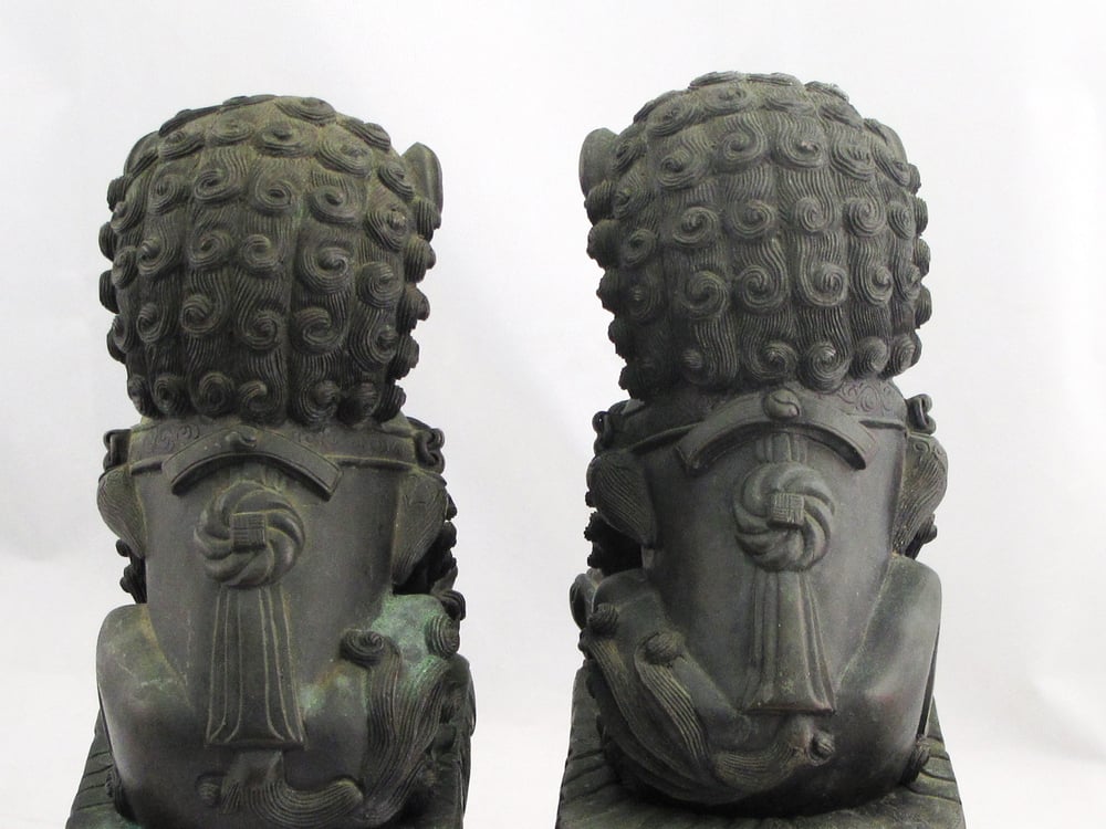 bronze foo dog statues