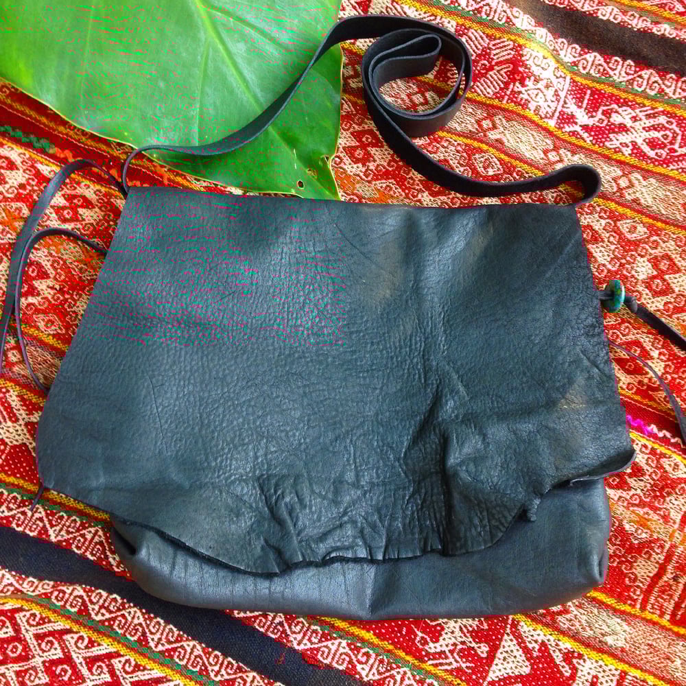 Image of Malia Classic Black Lava Flap Satchel