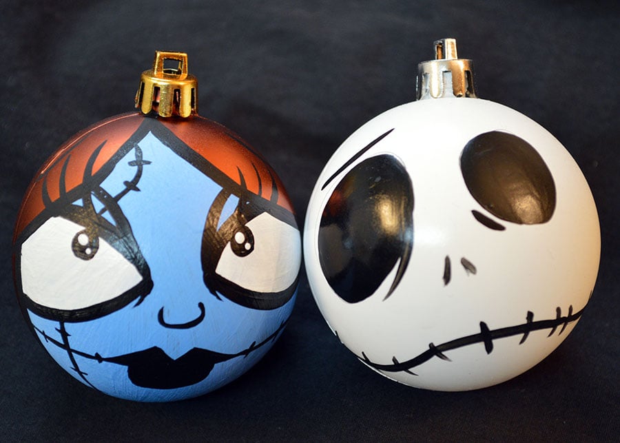 Image of Nightmare Before Christmas Ornament Set - Jack and Sally Decorations