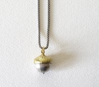 Image 3 of Acorn Pendant 18k and Sterling Silver