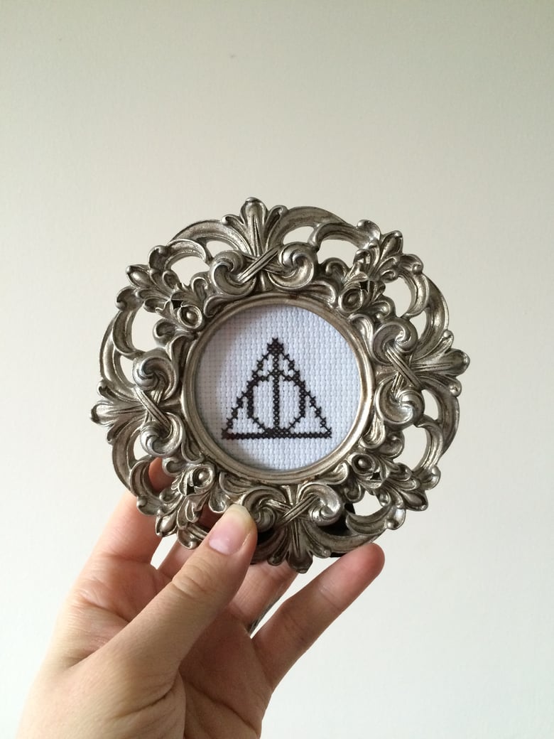 Image of Deathly Hallows cross stitch