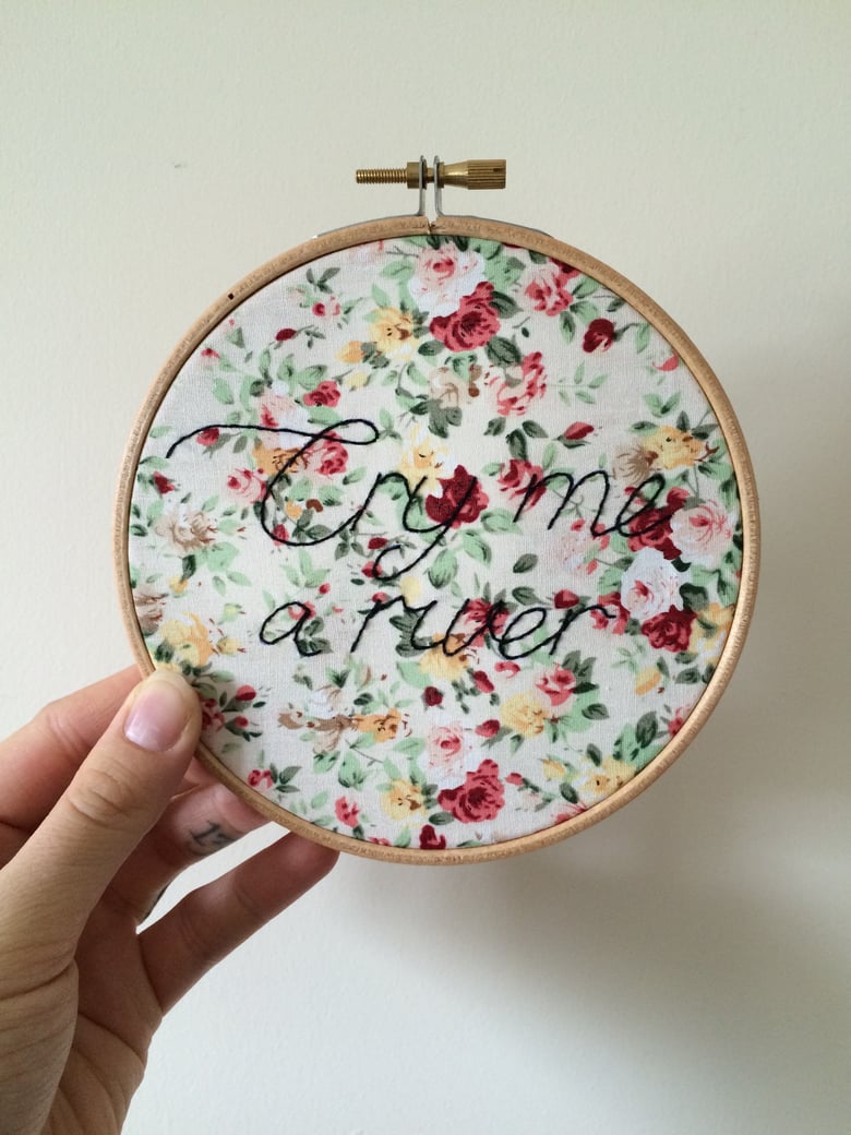 Image of 'Cry me a river' embroidery