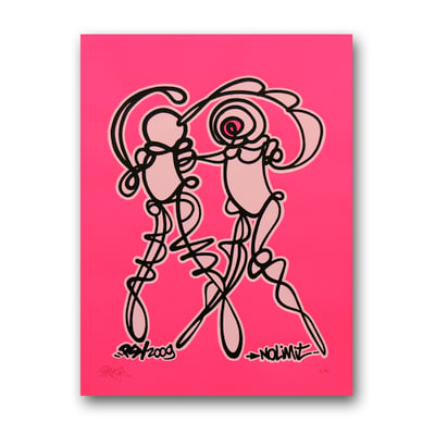 Sérigraphie Couple sur papier couleur - PSY la boutik