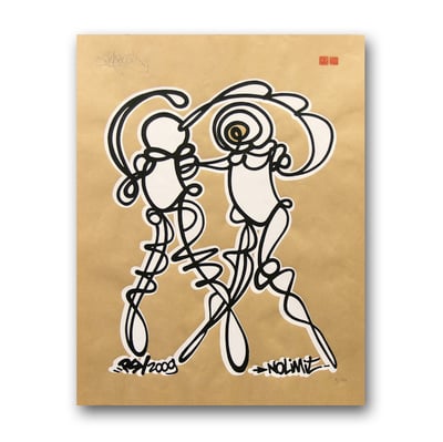 Serigraphie couple sur kraft - PSY la boutik