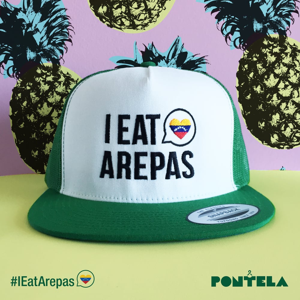 Image of I Eat Arepas Green/White Panel