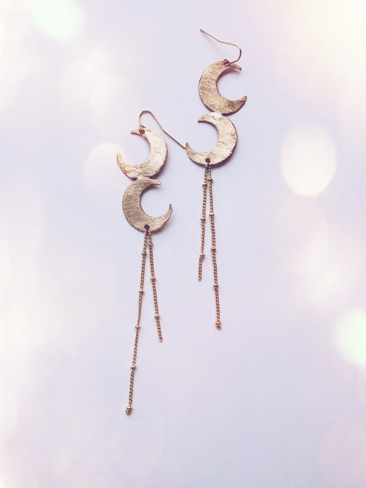 Image of double crescent moon earrings