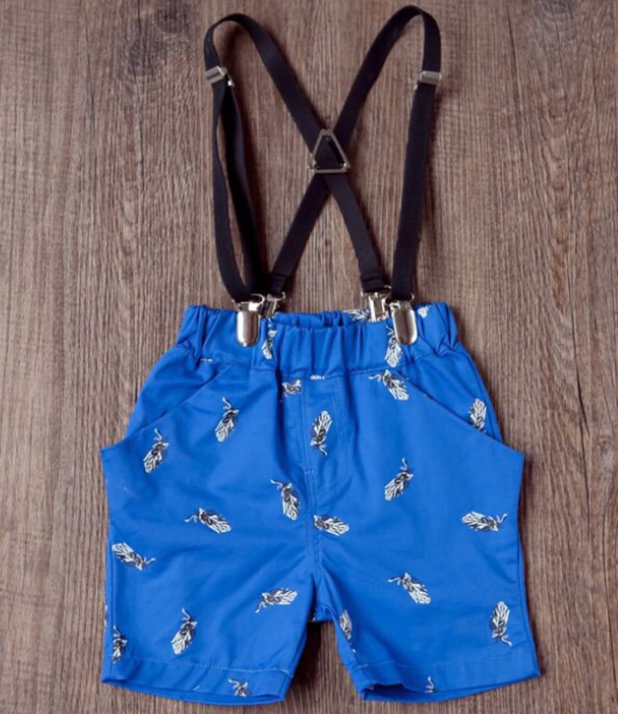 Image of ||| IN STOCK ||| Cobalt Feather Shorts (0-4)