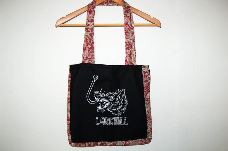 Image of Larkhill Wolf Print Tote Bag with Paisley Trim