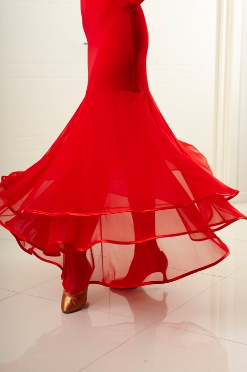 Image of Ballroom Flow Dress RED or BLACK H3279A Dancewear latin ballroom