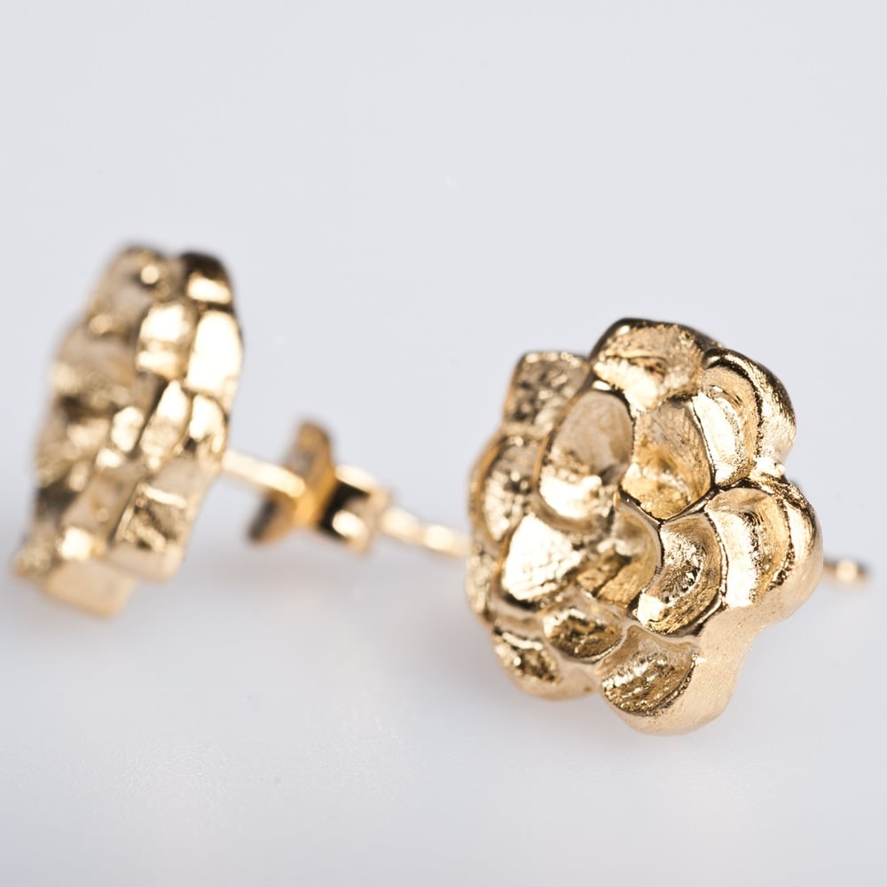 Image of Oorstekers bloem - zilver, geel verguld, oorbellen, Antwerpen