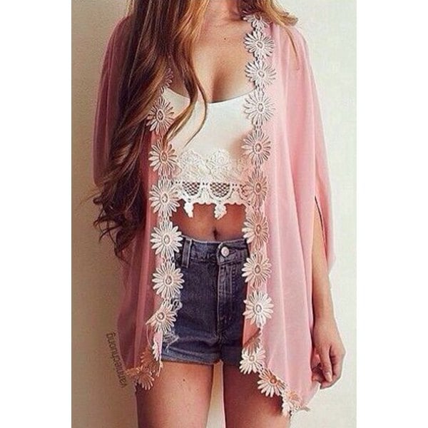Image of Pink- Flower Kimono Cardigan