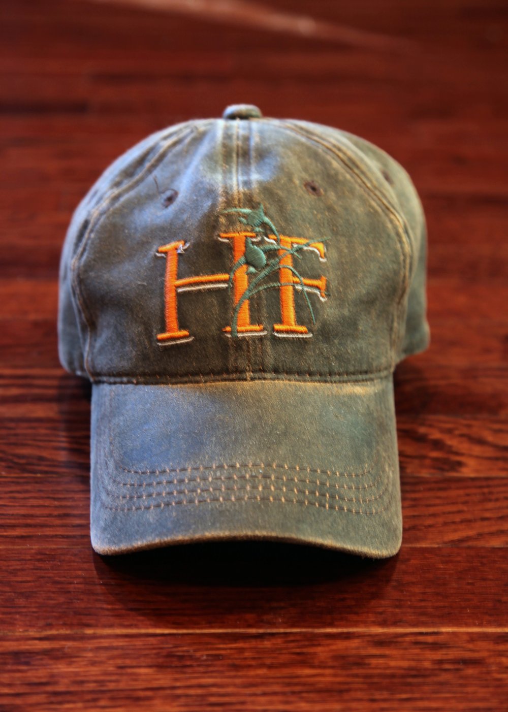Image of Habitat Flats Orange Logo Waxed Canvas Hat