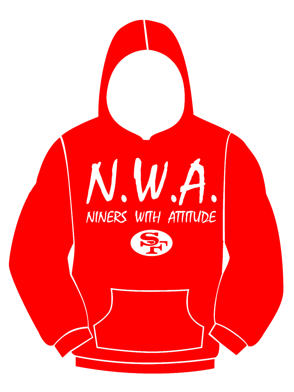 N.W.A. Niners With Attitude White T-Shirt, Red Letters