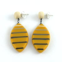 Image 1 of drop leaf ombre stripe earrings